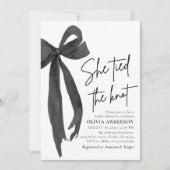 Modern Black Bow Ze Bind De Knoop Vrijgezellenfees Kaart (Voorkant)