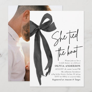 Modern Black Bow Ze Bind De Knoop Vrijgezellenfees Kaart