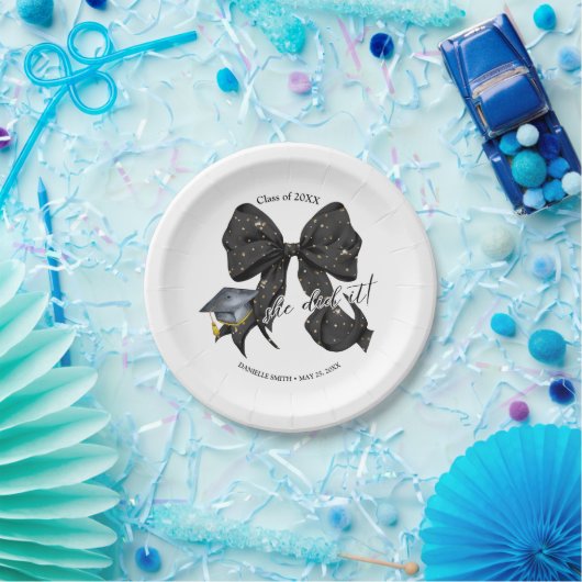 Modern Black Bow ze deed het papier rond Bord (Feest)