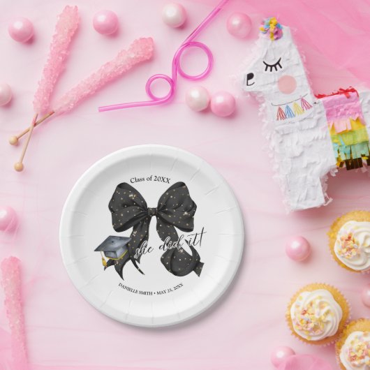 Modern Black Bow ze deed het papier rond Bord (Feest)