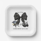 Modern Black Bow ze deed het papier vierkant Bord (Voorkant)