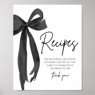 Modern Black Bow Ze is het binden van de knoop rec Poster
