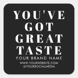 Modern black box verpakkingslabel vierkante sticker