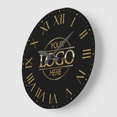 Modern Black Branded Bedrijf Business Logo Custom Grote Klok (Hoek)