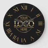 Modern Black Branded Bedrijf Business Logo Custom Grote Klok (Voorkant)