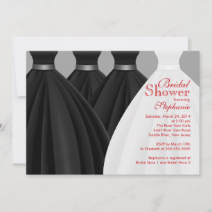 Modern Black Bridesmaids Bride Dress Vrijgezellenf Kaart