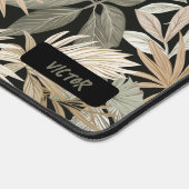 Modern Black Brown Leaves Jungle Masculin Custom Bureaumat (Hoek)