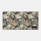 Modern Black Brown Leaves Jungle Masculin Custom Bureaumat (Voorkant)
