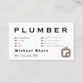 Modern Black & Brown Plumber Visitekaartje (Voorkant)