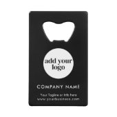 Modern Black Business Custom Company Logo Creditkaart Flessenopener (Voorkant)