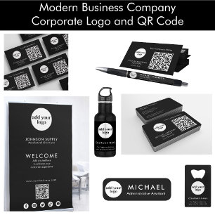 Modern Black Business Custom Company Logo Creditkaart Flessenopener