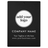 Modern Black Business Custom Company Logo Klembord (Achterkant)