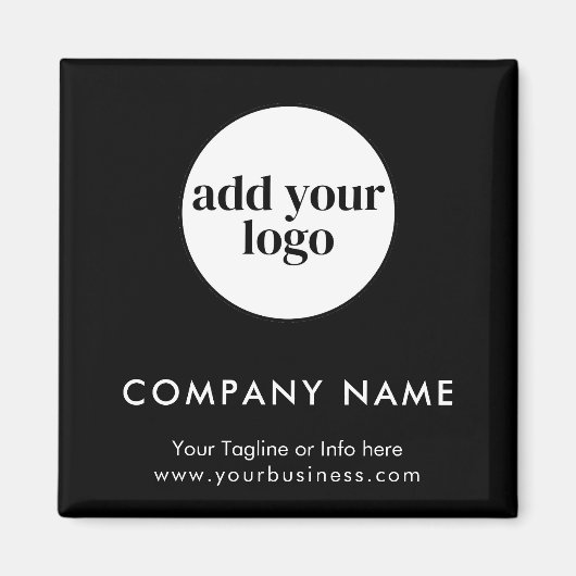 Modern Black Business Custom Company Logo Magneet (Voorkant)