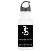 Modern Black Business Custom Company Logo Waterfles (Voorkant)