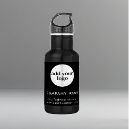 Modern Black Business Custom Company Logo Waterfles