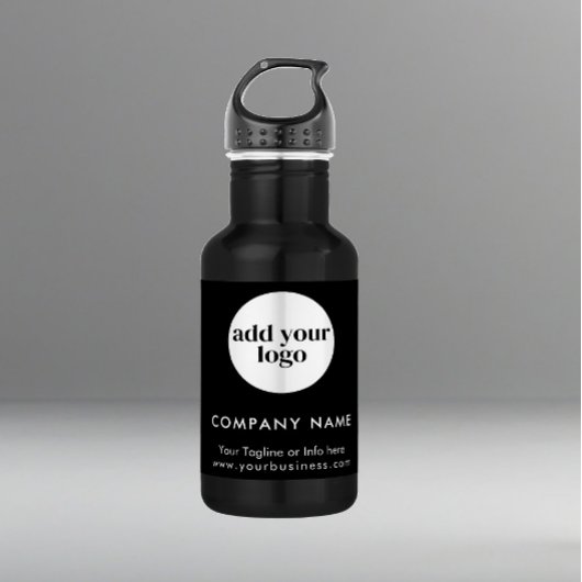 Modern Black Business Custom Company Logo Waterfles