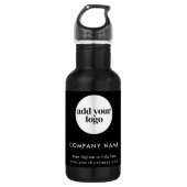 Modern Black Business Custom Company Logo Waterfles (Voorkant)