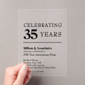 Modern Black Business Jubileum Acryl Uitnodigingen (Insitu (Draagbaar))