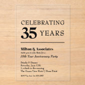 Modern Black Business Jubileum Acryl Uitnodigingen (Voorkant)