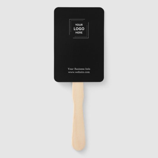 Modern Black Business Logo Aangepaste promoties Handwaaier (Achterkant)