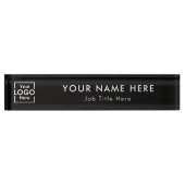 Modern Black Business Logo Executive Professional Naambordje (Voorkant)