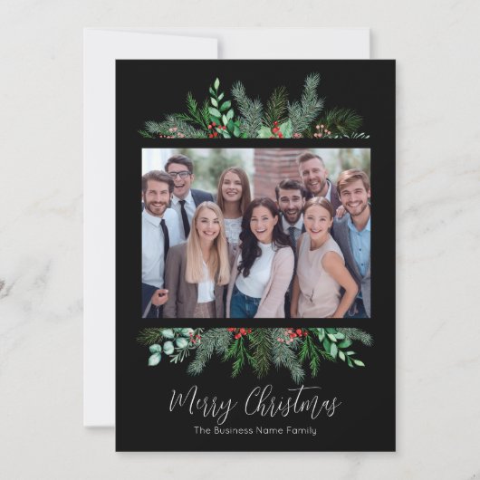 Modern Black Business Vrolijk Kerstfeest Feestdagenkaart (Voorkant)