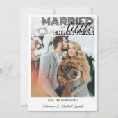 Modern Black Calligraphy Married Little Christmas Feestdagenkaart (Voorkant)