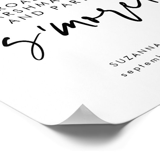 Modern Black Calligraphy Marshmallow S'mores Bar Poster (Hoek)