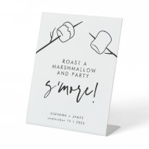 Modern Black Calligraphy Marshmallow S'mores Bar