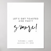 Modern Black Calligraphy S'mores Bar Sign Poster (Voorkant)