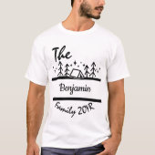 Modern Black Camping Family Name Sjabloon T-shirt (Voorkant)