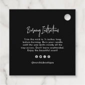Modern Black Candle Hang Label met Logo (Achterkant)