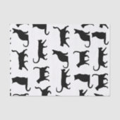 Modern Black Cats Silhouette Pattern Tissuepapier (Voorkant)