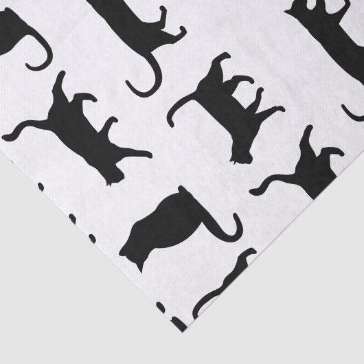 Modern Black Cats Silhouette Pattern Tissuepapier (Detail)