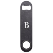 Modern Black Chalkboard Monogram Bottle Open Speed Flessenopener (Achterkant)