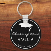 Modern Black Class of Afstuderen Name Afstuderen Sleutelhanger (Voorkant)