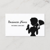 Modern Black Cleaning Service Housekeeper Maid Visitekaartje (Voorkant)