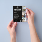 Modern Black Cleaning Services Photo Logo QR Flyer (Hand)