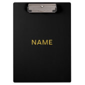Modern Black Clipboard with Personalized Name Desi Klembord (Voorkant)