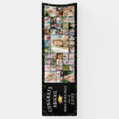 Modern Black CONGRATS AFSTUDEERDER 45 Fotocollage Spandoek (Verticaal)