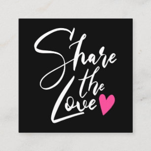 Modern black cool delen de liefde script typografi aanbevelingskaartje
