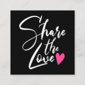 Modern black cool delen de liefde script typografi aanbevelingskaartje (Voorkant)