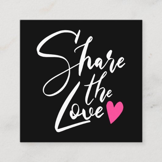 Modern black cool delen de liefde script typografi aanbevelingskaartje (Voorkant)