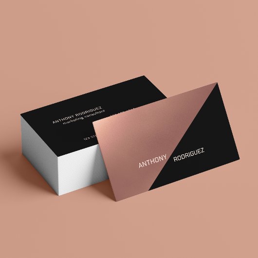 Modern Black Copper Professioneel Visitekaartje