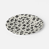 Modern Black & Cream Alphabet Papieren Bordje (Gekanteld)