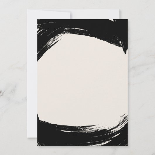 Modern Black Cream Paint Calligraphy Wedding Kaart (Achterkant)