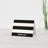 Modern Black & Cream Stripe Hartelijk dank Bedankkaart (Voorkant)
