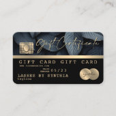 Modern Black Credit Kaart Gift Kaart Certificaat (Voorkant)