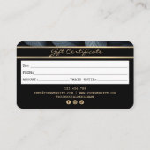 Modern Black Credit Kaart Gift Kaart Certificaat (Achterkant)