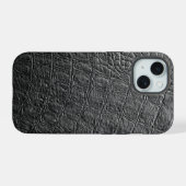 Modern Black Crocodile iPhone 15 Case (Achterkant horizontaal)